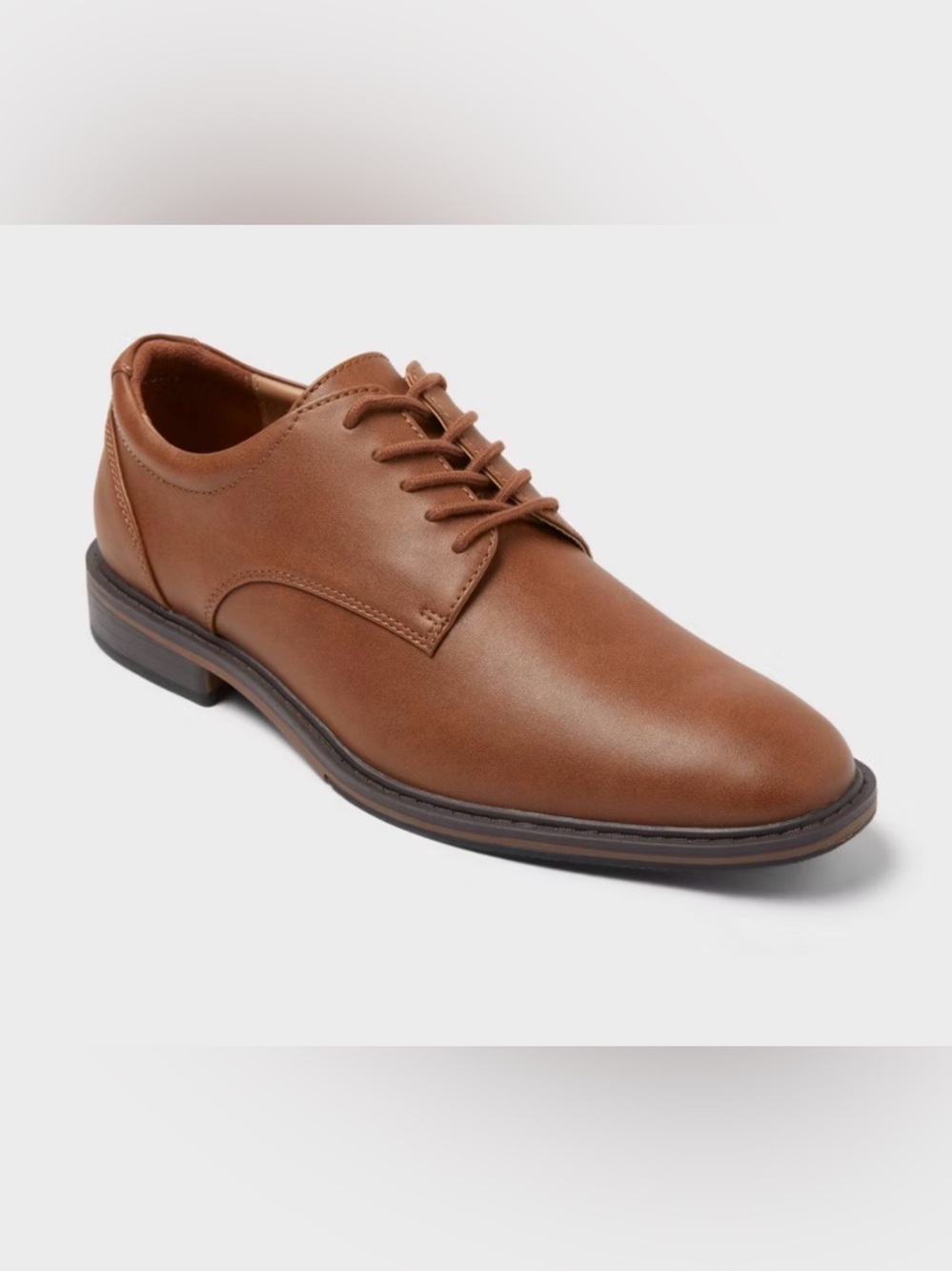 Goodfellow & Co Men's Faux Leather Lace-Up Oxford Dress Shoes, Brown 10